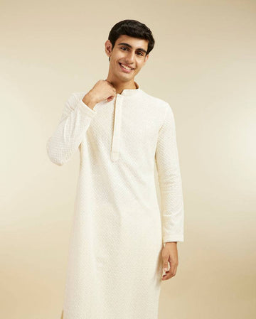 NAVY BLUE CHIKANKARI EMBROIDERED KURTA PAJAMA SET