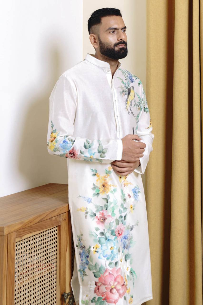 MULTI FLOWER FLORAL PRINTED KURTA PAJAMA SET