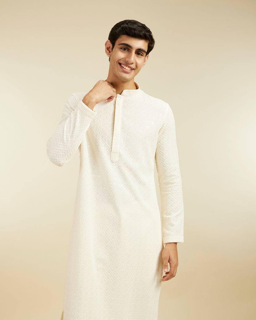 NAVY BLUE CHIKANKARI EMBROIDERED KURTA PAJAMA SET